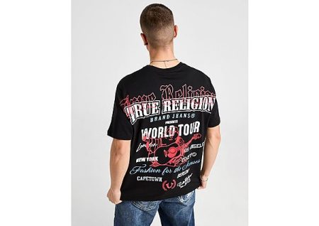 True Religion Multi Logo Back T-Shirt - Zwart- Heren