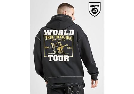True Religion World Tour Big T Hoodie - Zwart- Heren