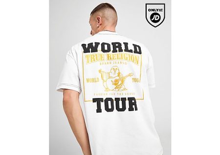 True Religion World Tour Big Logo T-Shirt - Wit- Heren