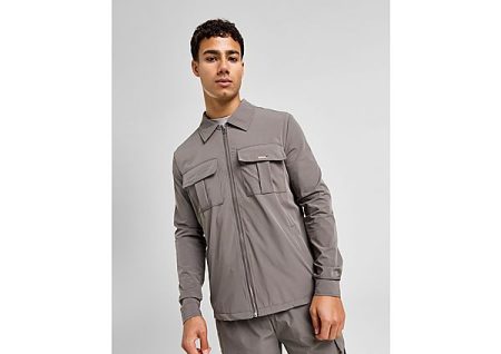 Belier Woven Overshirt - Grey- Heren