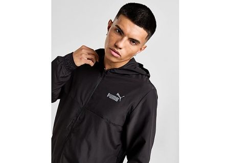 PUMA Core Woven Full Zip Hooded Jacket - Black- Heren