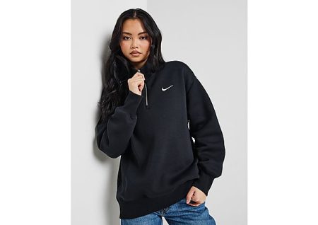 Nike Oversized sweatshirt met korte rits voor dames Sportswear Phoenix Fleece - Black- Dames