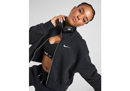 Nike Oversized trainingsjack voor dames Sportswear Phoenix Fleece - Black/Sail- Dames