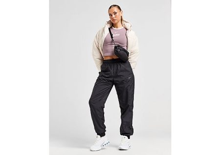 Nike Ruimvallende UV-joggingbroek met halfhoge taille voor dames Sportswear Classic Wovens - Black/White- Dames