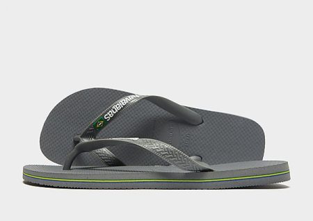 Havaianas Brazil Logo Flip Flops - Grey- Heren