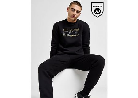 EA7 Emporio Armani Logo Crew Tracksuit - Black- Heren