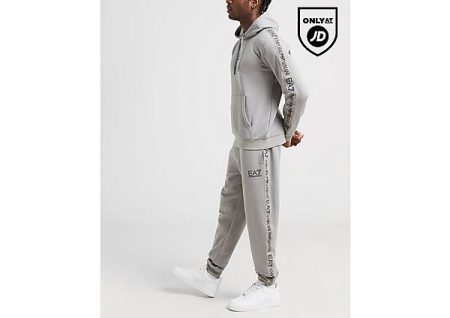 EA7 Emporio Armani Reflective Logo Hooded Tracksuit - Grey- Heren