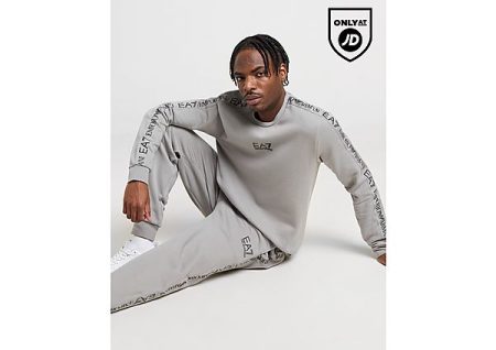 EA7 Emporio Armani Central Tape Crew Tracksuit - Grey- Heren