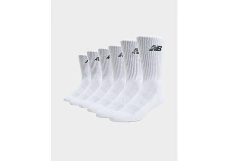 New Balance 6-Pack Everyday Crew Socks - White- Heren