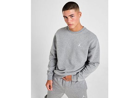 Jordan Essential Fleece Crew Sweatshirt - Carbon Heather/White- Heren