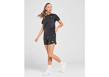 New Balance Logo Woven Shorts - Black- Dames