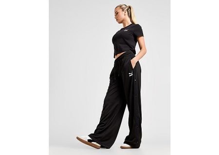 PUMA Popper Wide Leg Track Pants - Black- Dames