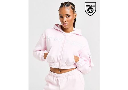 Hoodrich Dusk Crop Full Zip Hoodie - Pink- Dames