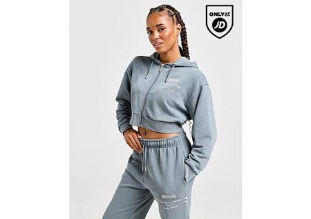 Hoodrich Equate Full Zip Crop Hoodie - Grey- Dames