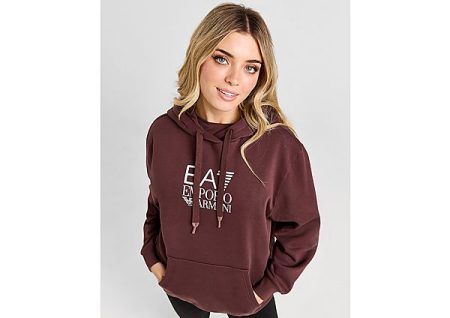 Emporio Armani EA7 Box Logo Oversized Hoodie - Brown- Dames