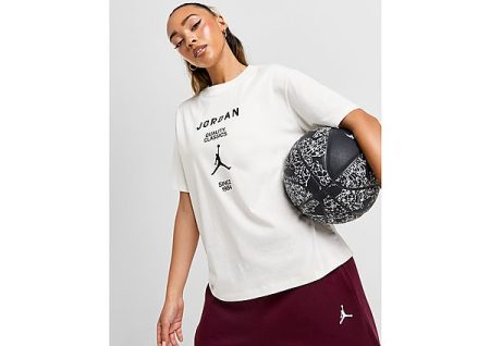 Jordan Centre Logo T-Shirt - Sail/Black- Dames