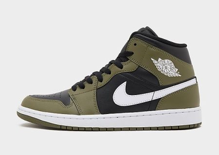 Jordan Herenschoenen Air Jordan 1 Mid - Black/Medium Olive/Sail/White- Heren