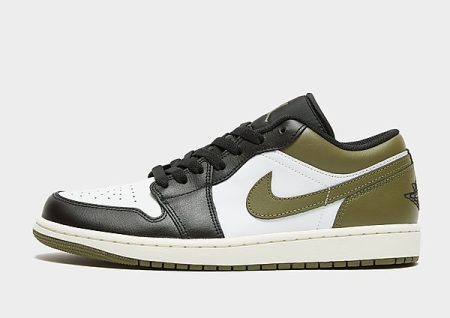 Jordan Air 1 Low - Black/Medium Olive/White- Heren