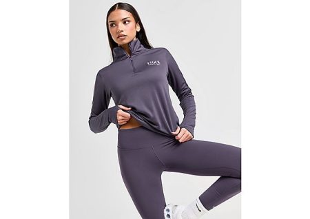 Nike Dri-FIT hardlooptop met korte rits voor dames Pacer - Dark Raisin- Dames