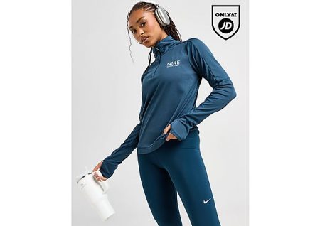 Nike Dri-FIT hardlooptop met korte rits voor dames Pacer - Navy- Dames