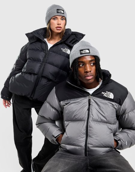 The North Face Logo Box Cuffed beanie​ - Grijs- Dames