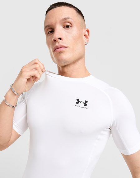 Under Armour HeatGear Short Sleeve Compression T-Shirt - Wit- Heren