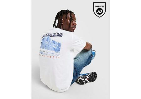 Napapijri Mirada Back Graphic T-Shirt - Wit- Heren