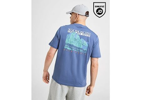 Napapijri Mirada Back T-Shirt - Blauw- Heren
