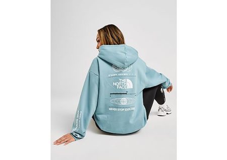 The North Face Tech Graphic Hoodie - Blue- Dames