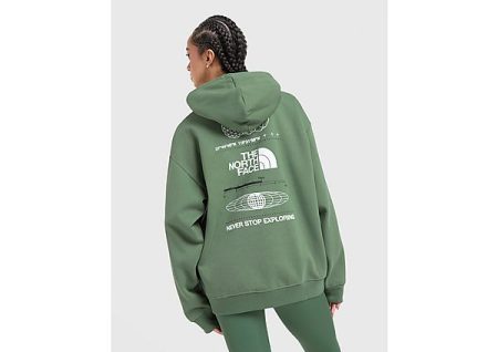 The North Face Tech Graphic Hoodie - Green- Dames