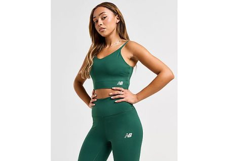 New Balance Logo Sports Bra - Green- Dames