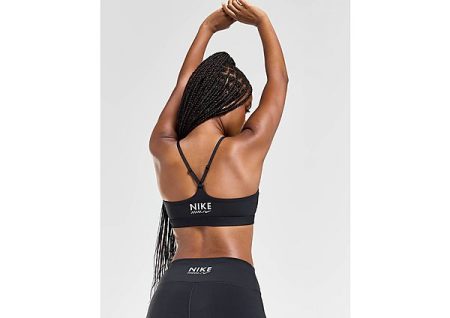 Nike Training Graphic Swoosh Sports Bra - Black- Dames