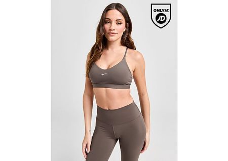 Nike Training Graphic Swoosh Sports Bra - Brown- Dames