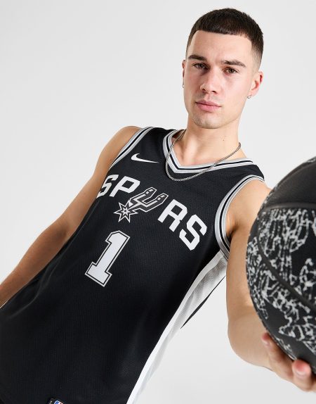 Nike NBA San Antonio Spurs Wembanyama #1 Icon Jersey - Zwart- Heren