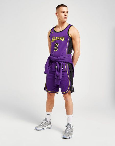 Nike Swingman Jordan Dri-FIT NBA-basketbalshorts voor heren Los Angeles Lakers Statement Edition - Paars- Heren