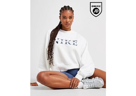 Nike Graphic Swoosh Crew Sweatshirt - Wit- Dames