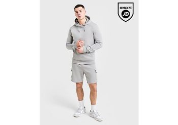 McKenzie Overhead Hoodie Cargo Shorts Set - Grey- Heren