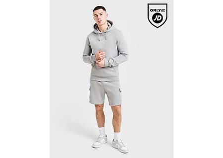 McKenzie Overhead Hoodie Cargo Shorts Set - Grey- Heren