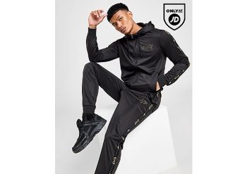 Emporio Armani EA7 Tape Poly Tracksuit - Black- Heren