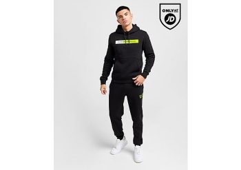 Emporio Armani EA7 Chest Tape Overhead Tracksuit - Black- Heren