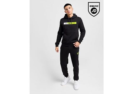 Emporio Armani EA7 Chest Tape Overhead Tracksuit - Black- Heren