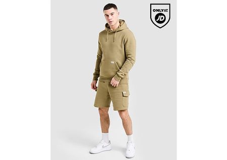 McKenzie Overhead Hoodie Cargo Shorts Set - Brown- Heren