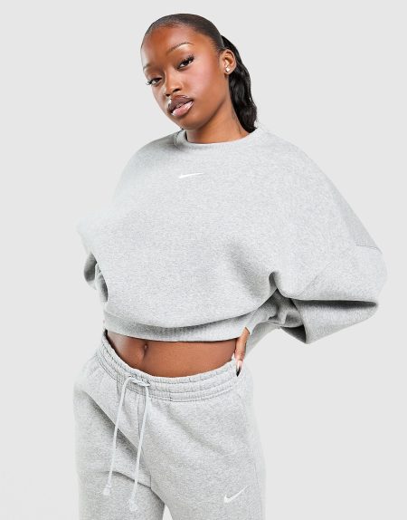Nike Extra oversized sweatshirt met ronde hals voor dames Sportswear Phoenix Fleece - Grijs- Dames