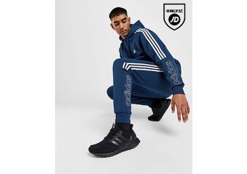 adidas 3-Stripes Fleece Tracksuit - Blue- Heren