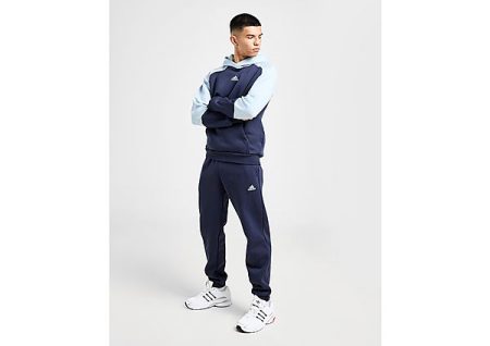 adidas Colour Block Fleece Tracksuit - Legend Ink / Wonder Blue- Heren