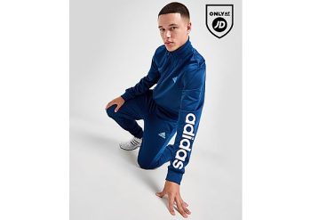 adidas Poly Linear Tracksuit - Blue- Heren