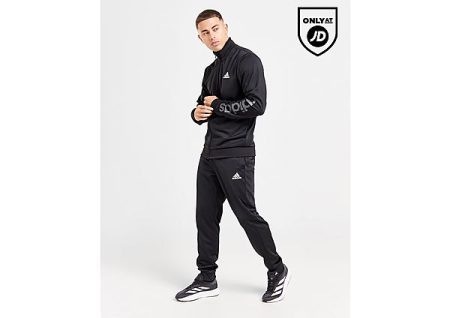 adidas Poly Linear Tracksuit - Black- Heren