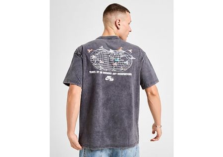 Nike Washed Globe Graphic T-Shirt - Zwart- Heren