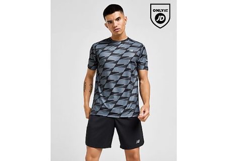 New Balance All Over Print T-Shirt - Grey- Heren