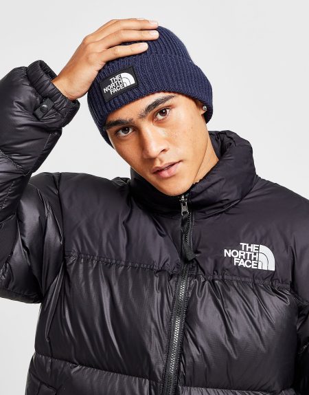 The North Face Logo Box Cuffed beanie​ - Blauw- Dames
